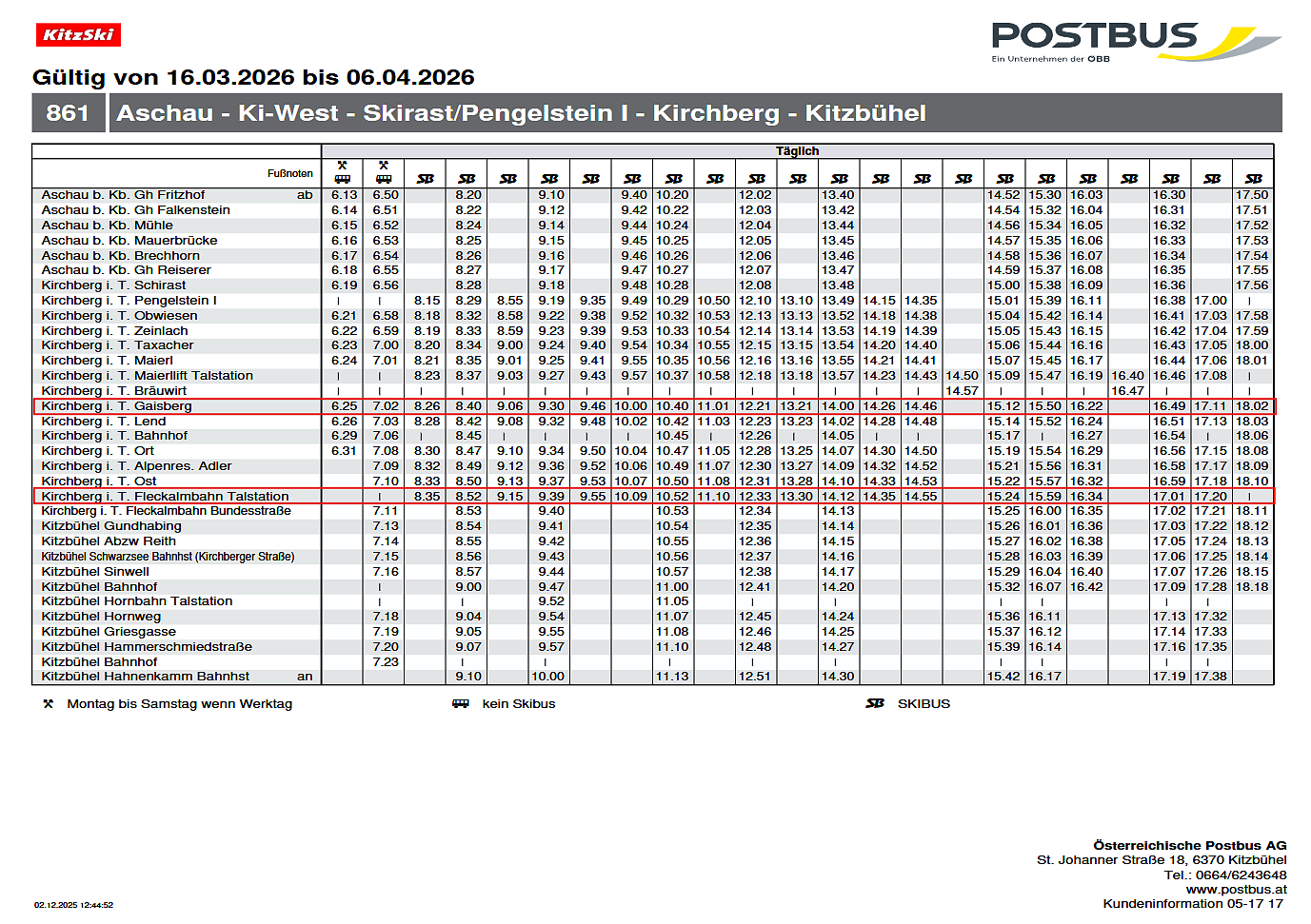 Bus Gaisberg - Fleck